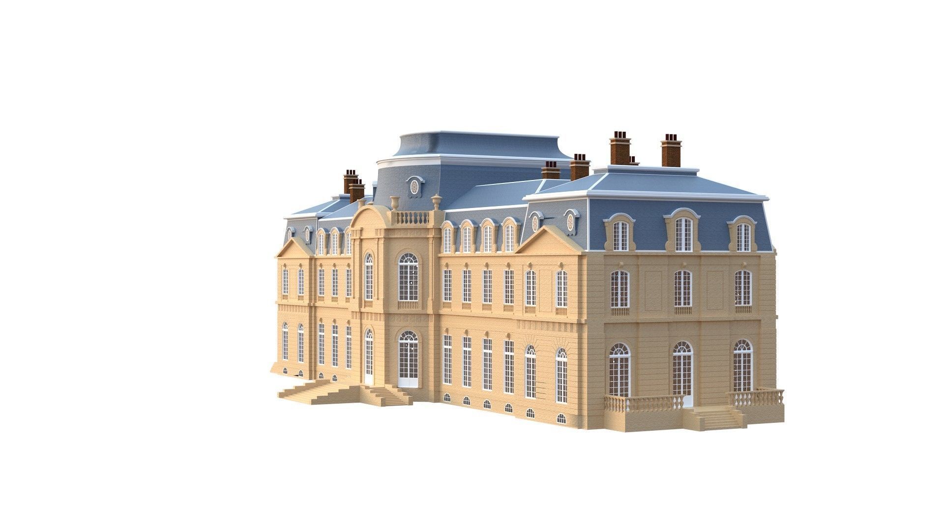 Old French Classic Palace 3D model_24