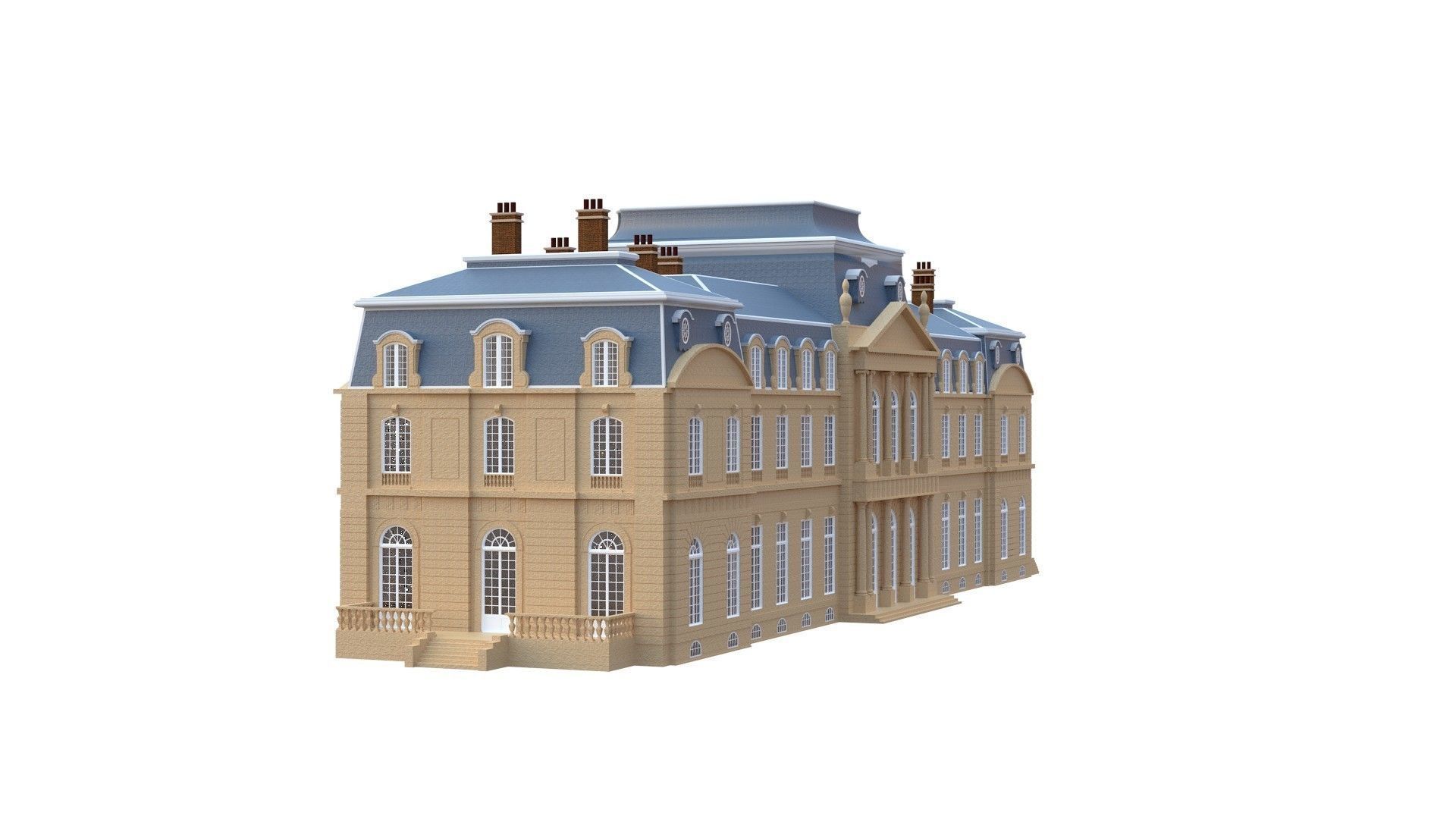 Old French Classic Palace 3D model_16