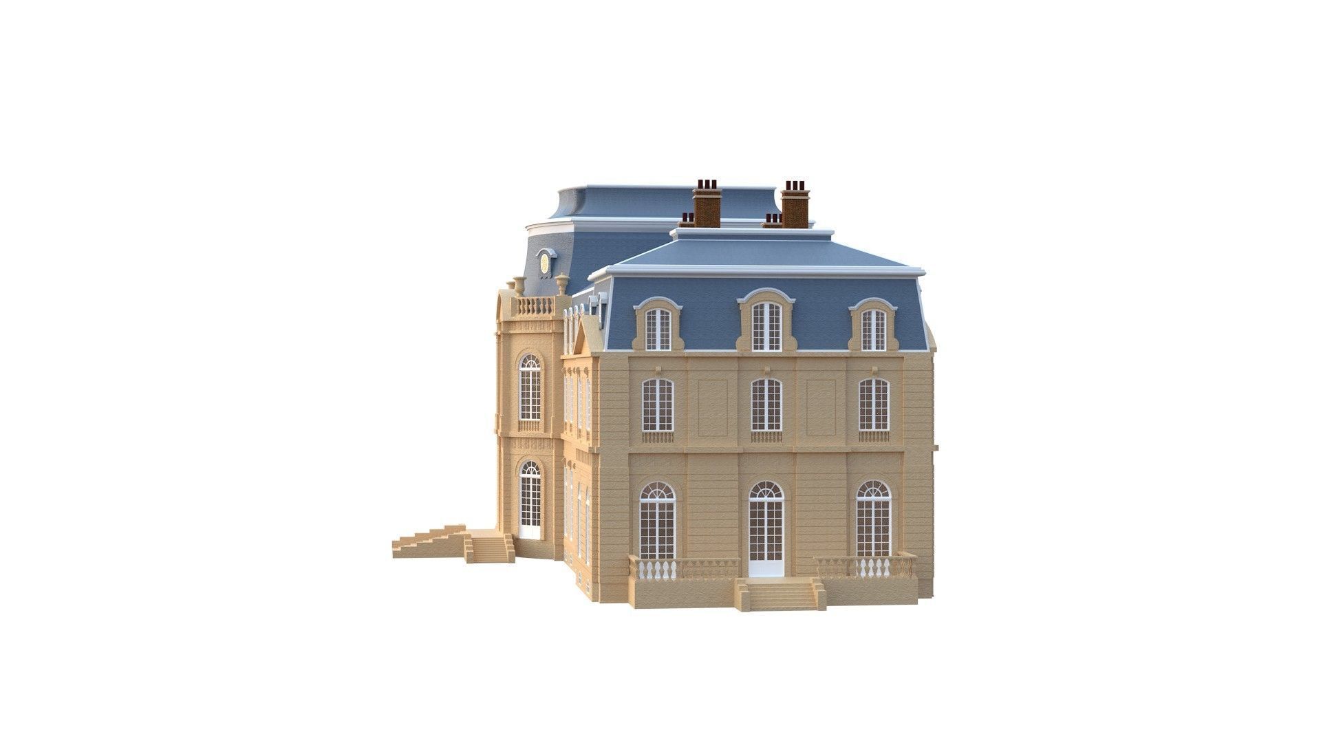 Old French Classic Palace 3D model_20
