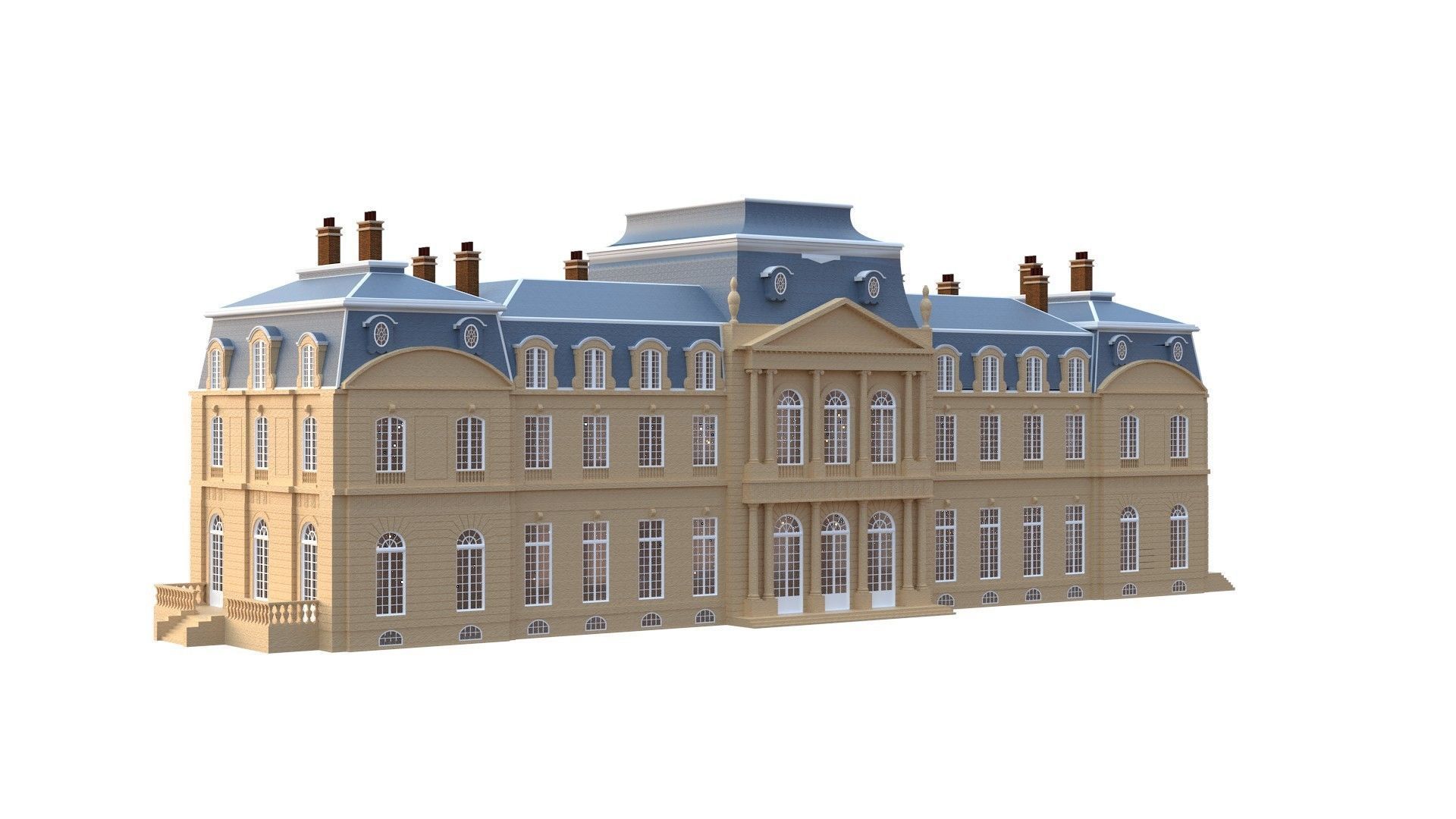 Old French Classic Palace 3D model_13