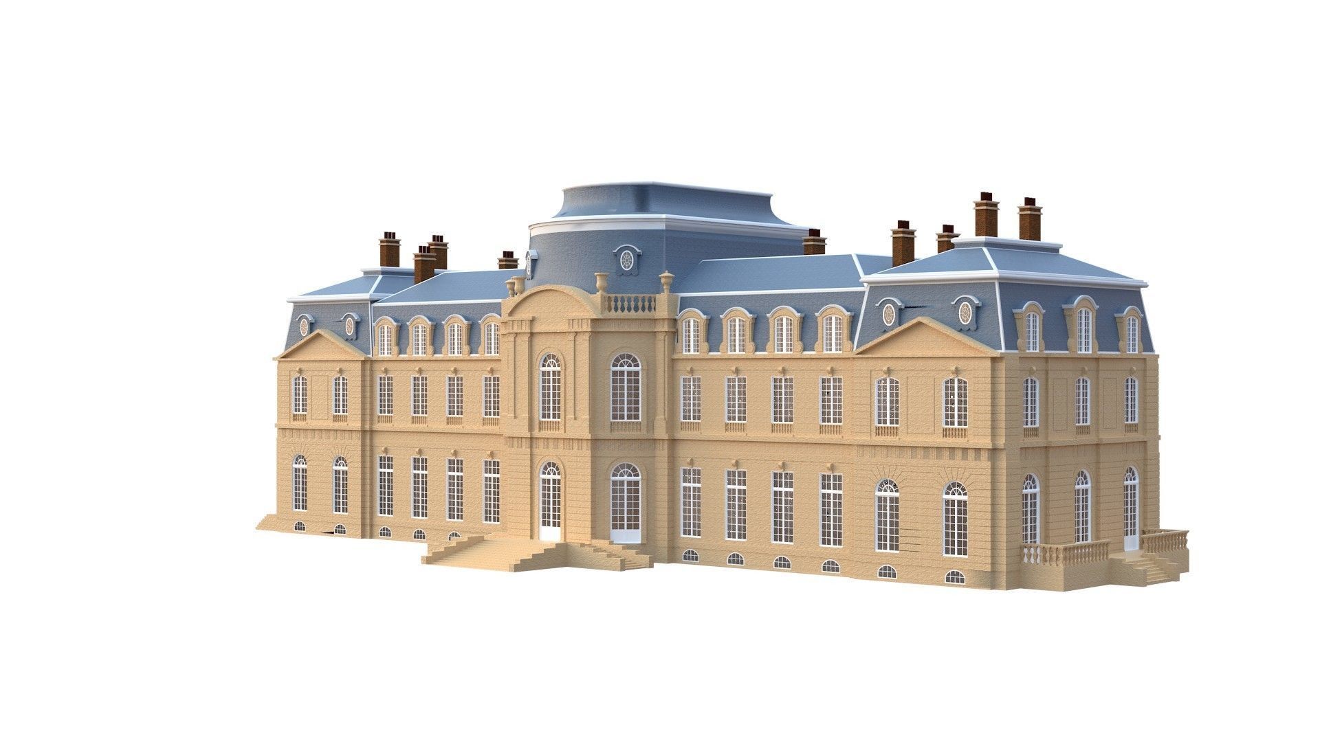 Old French Classic Palace 3D model_26