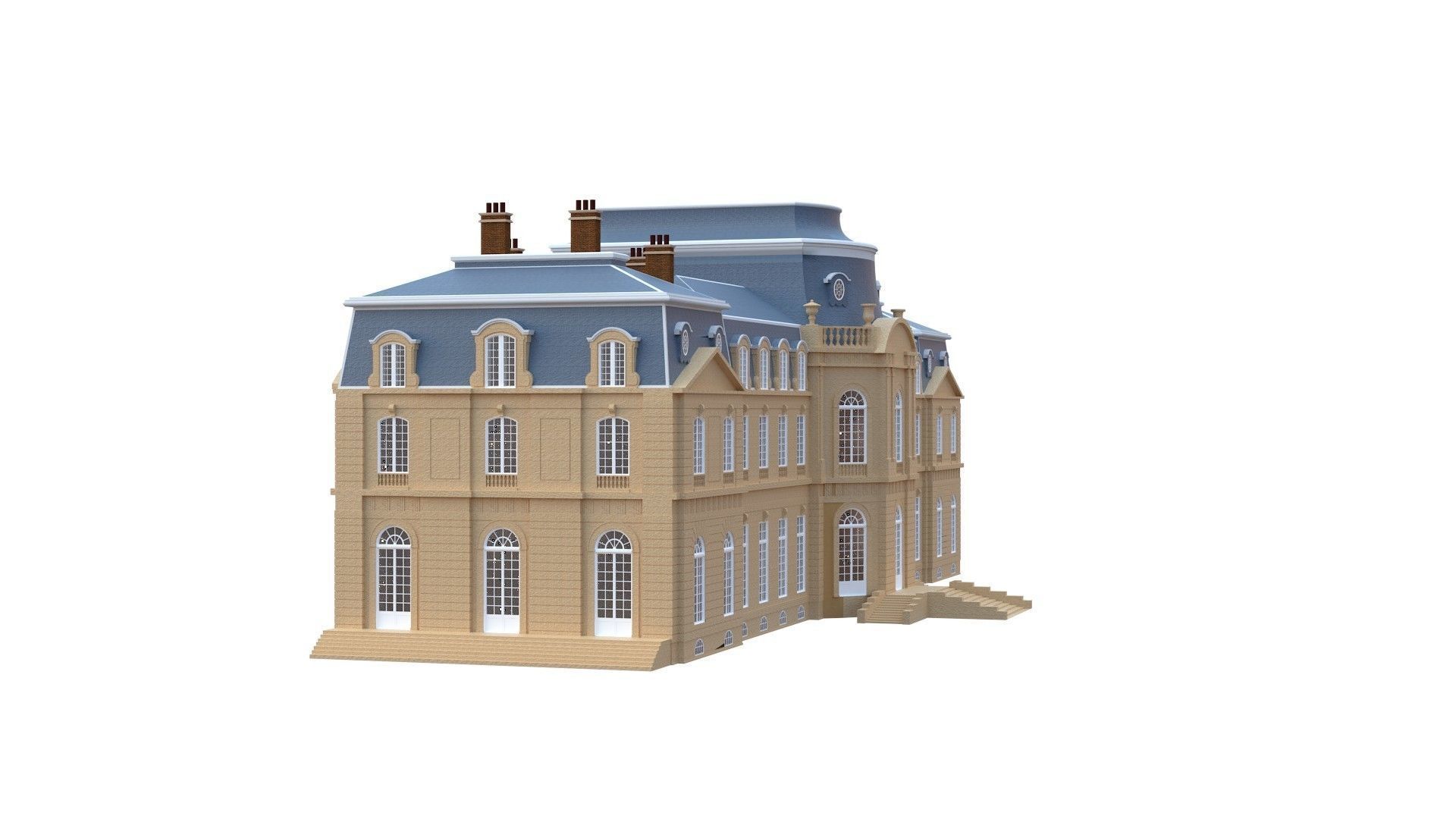 Old French Classic Palace 3D model_6