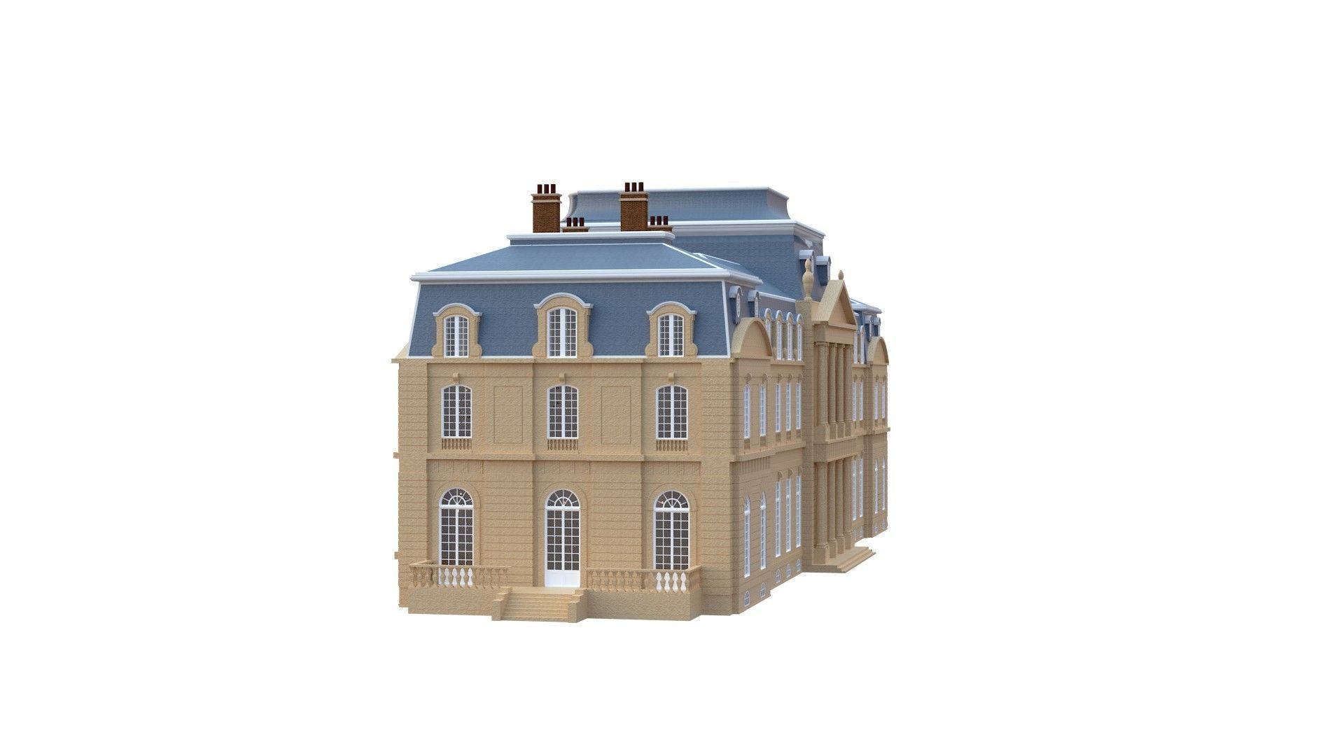 Old French Classic Palace 3D model_18