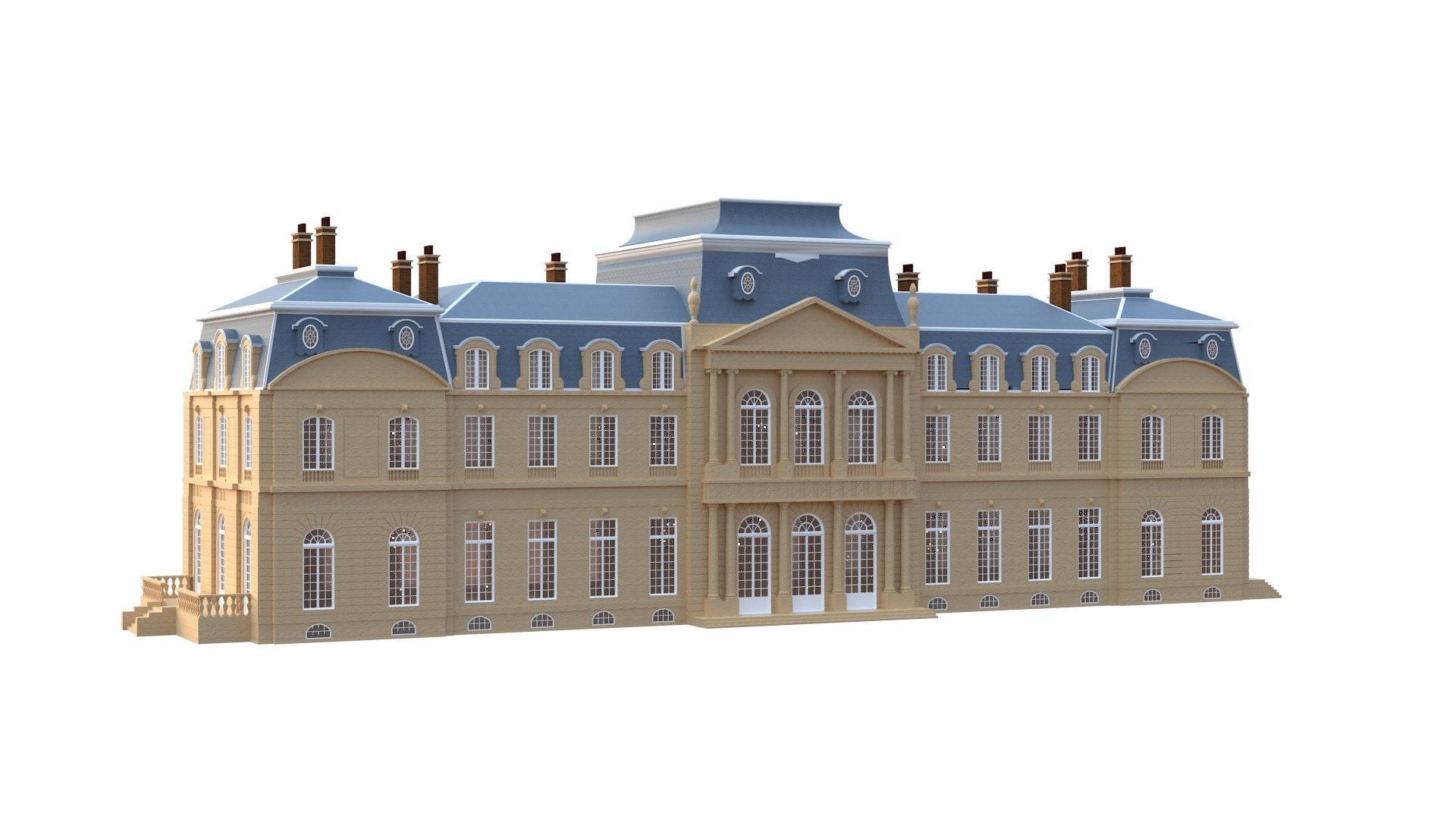 Old French Classic Palace 3D model_27