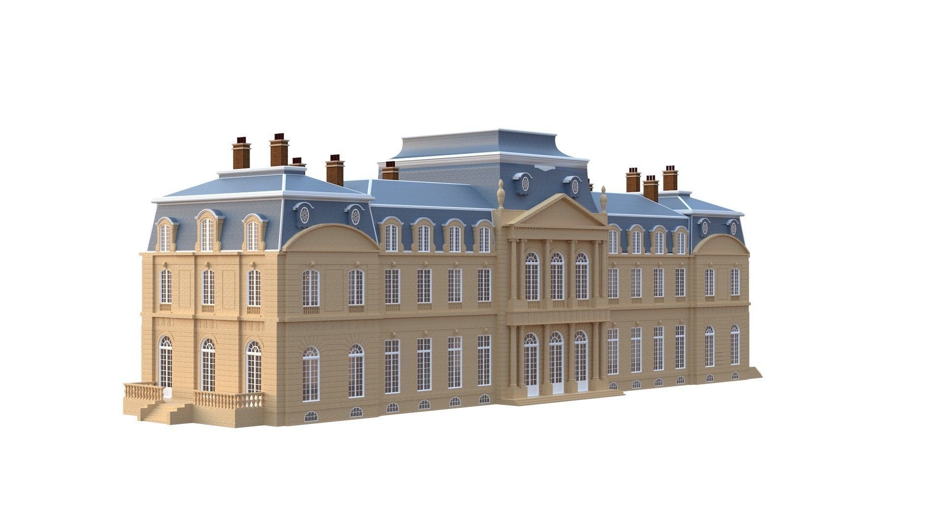 Old French Classic Palace 3D model_19