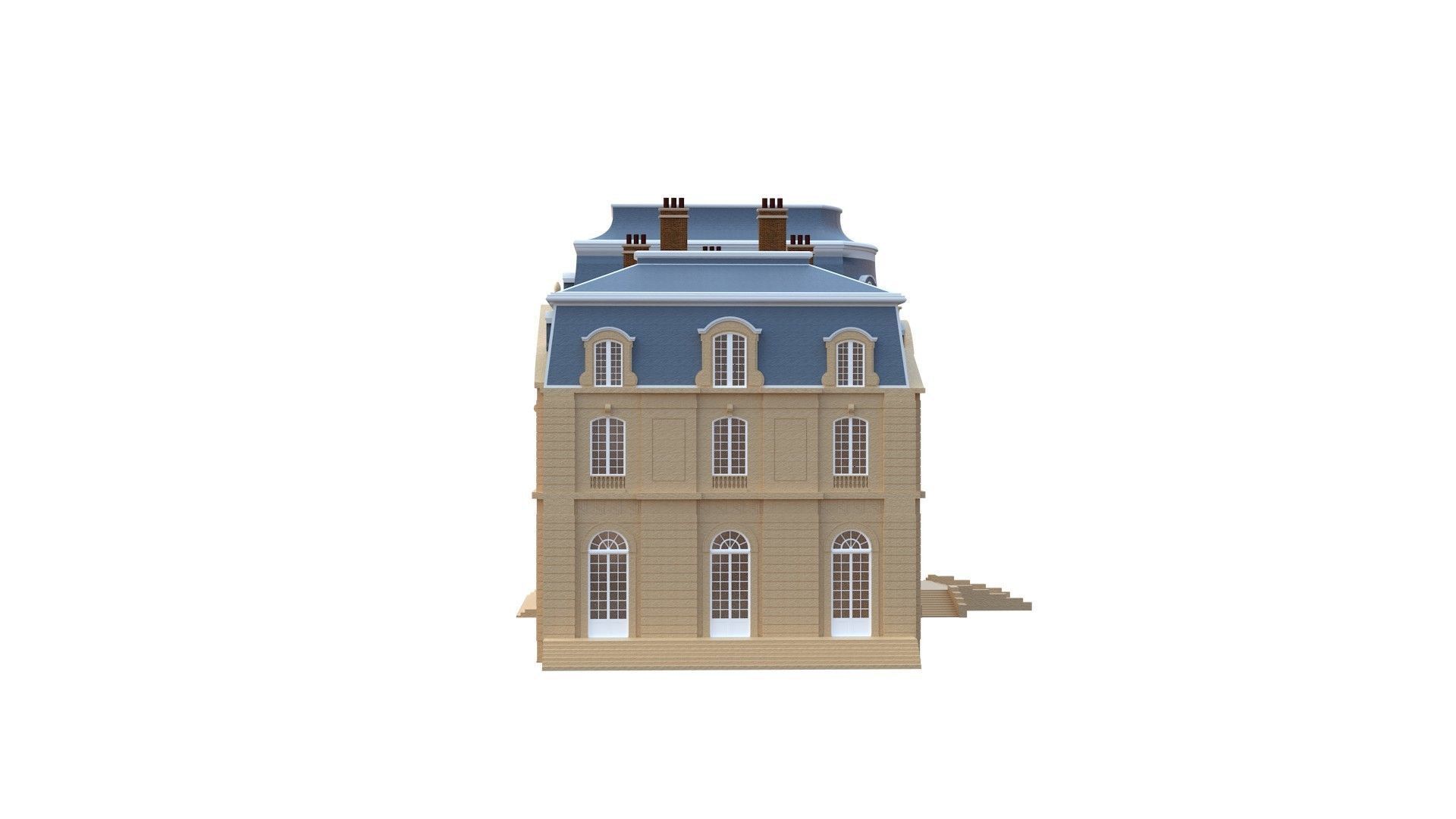 Old French Classic Palace 3D model_9