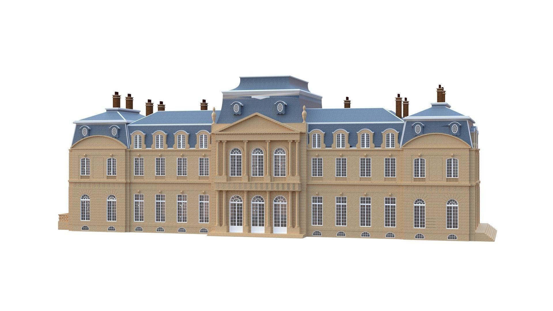 Old French Classic Palace 3D model_17