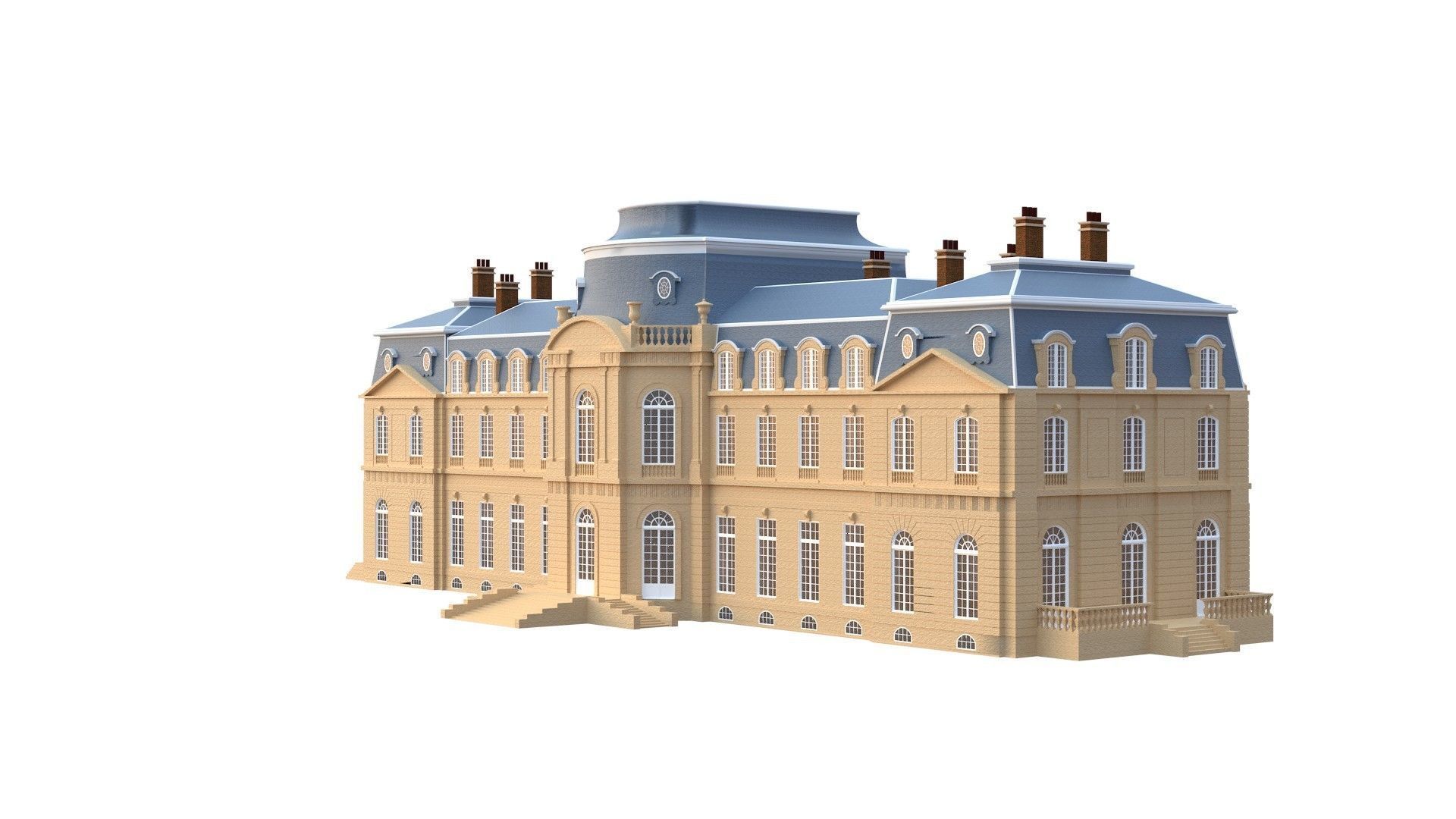 Old French Classic Palace 3D model_31