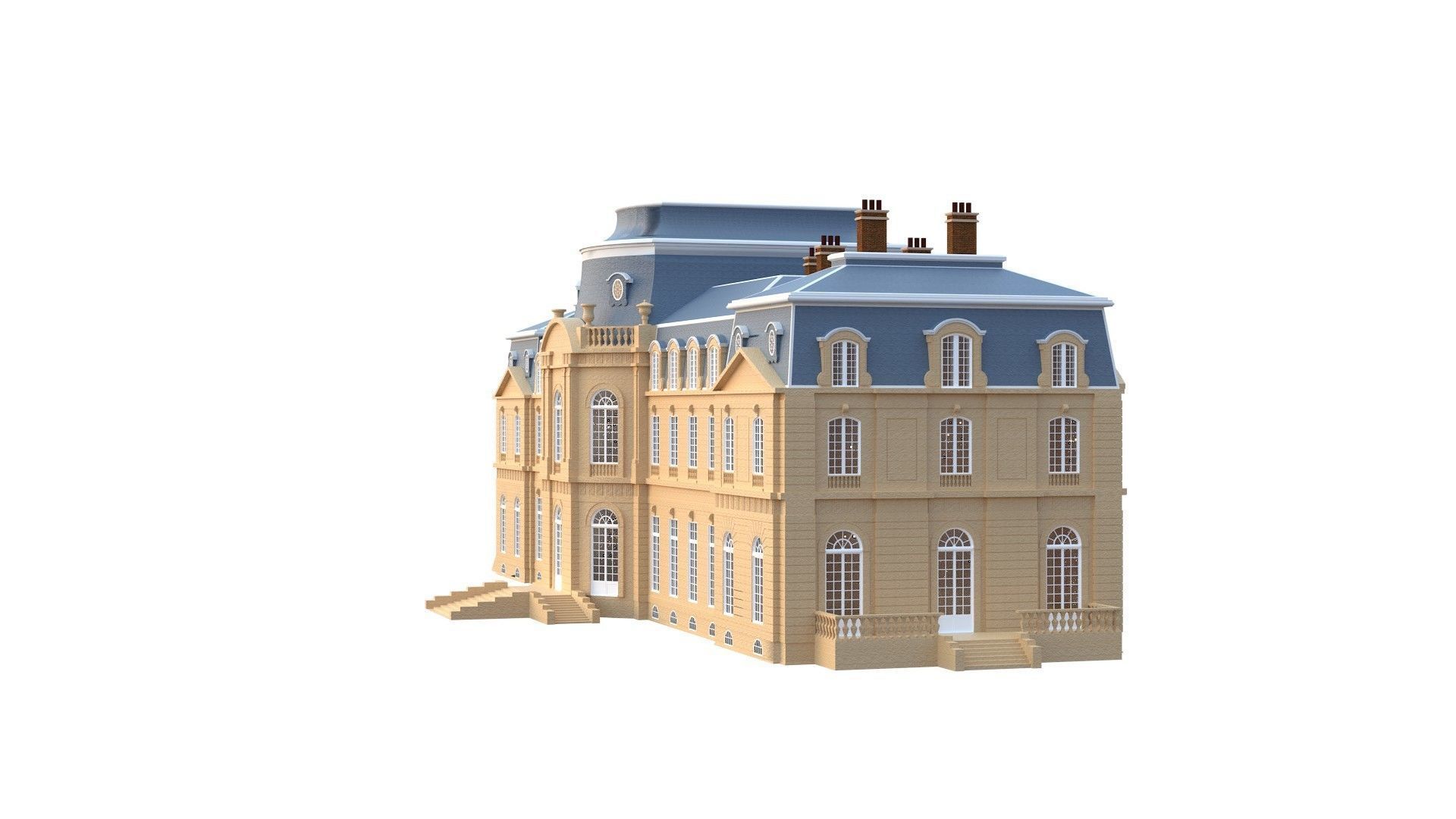 Old French Classic Palace 3D model_23