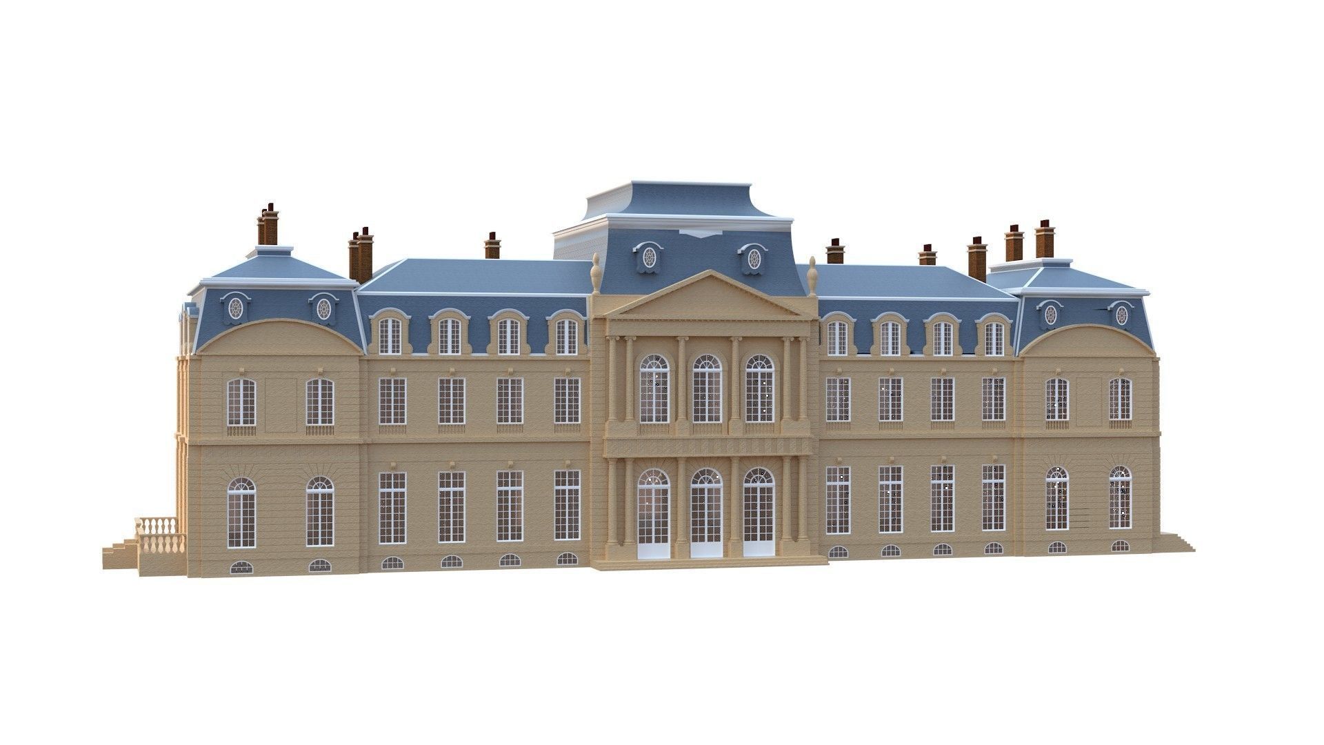 Old French Classic Palace 3D model_14