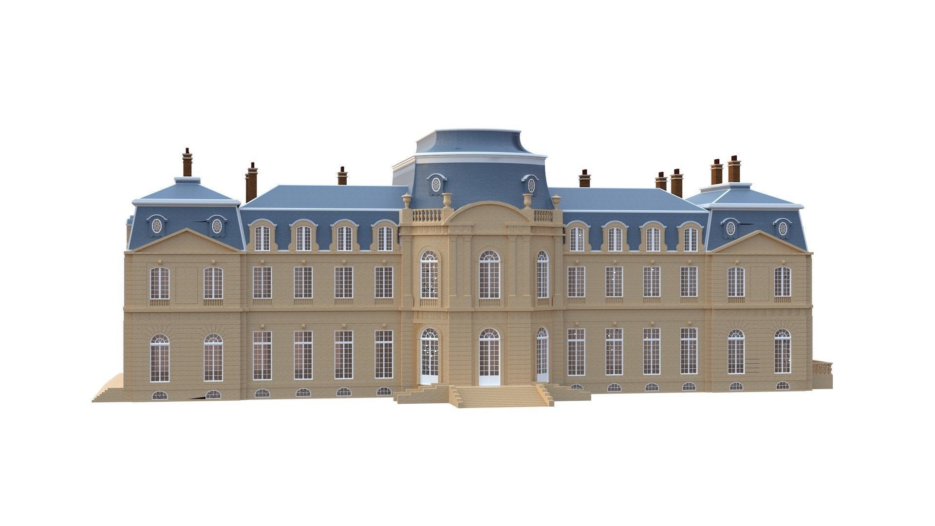 Old French Classic Palace 3D model_37