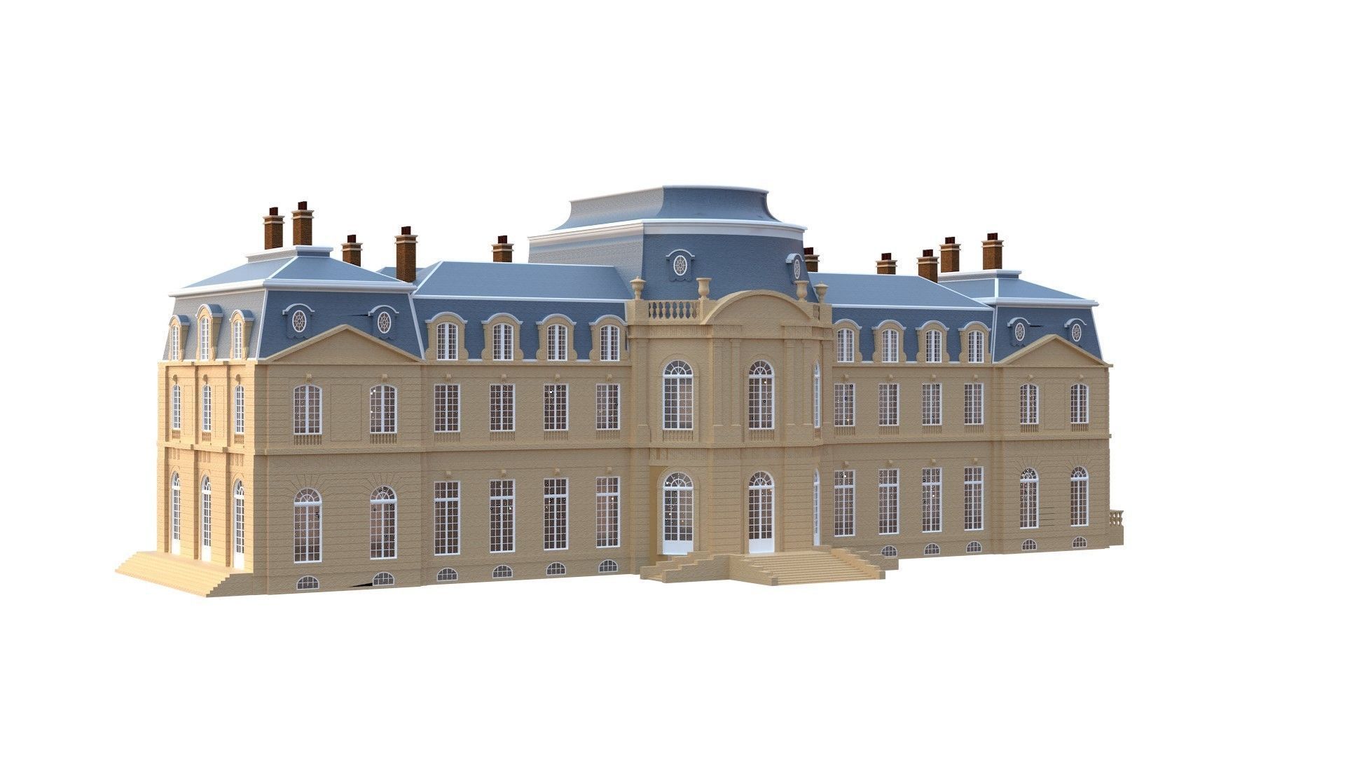 Old French Classic Palace 3D model_33