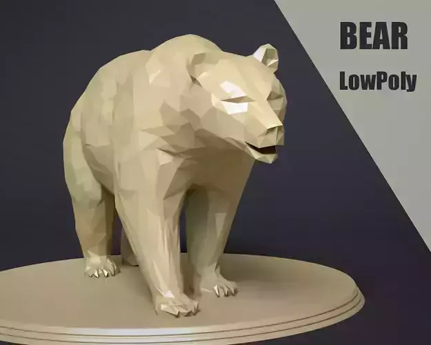 Bear Low Poly 3D model polygonal polar