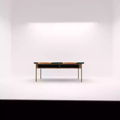 wooden table with resin 
