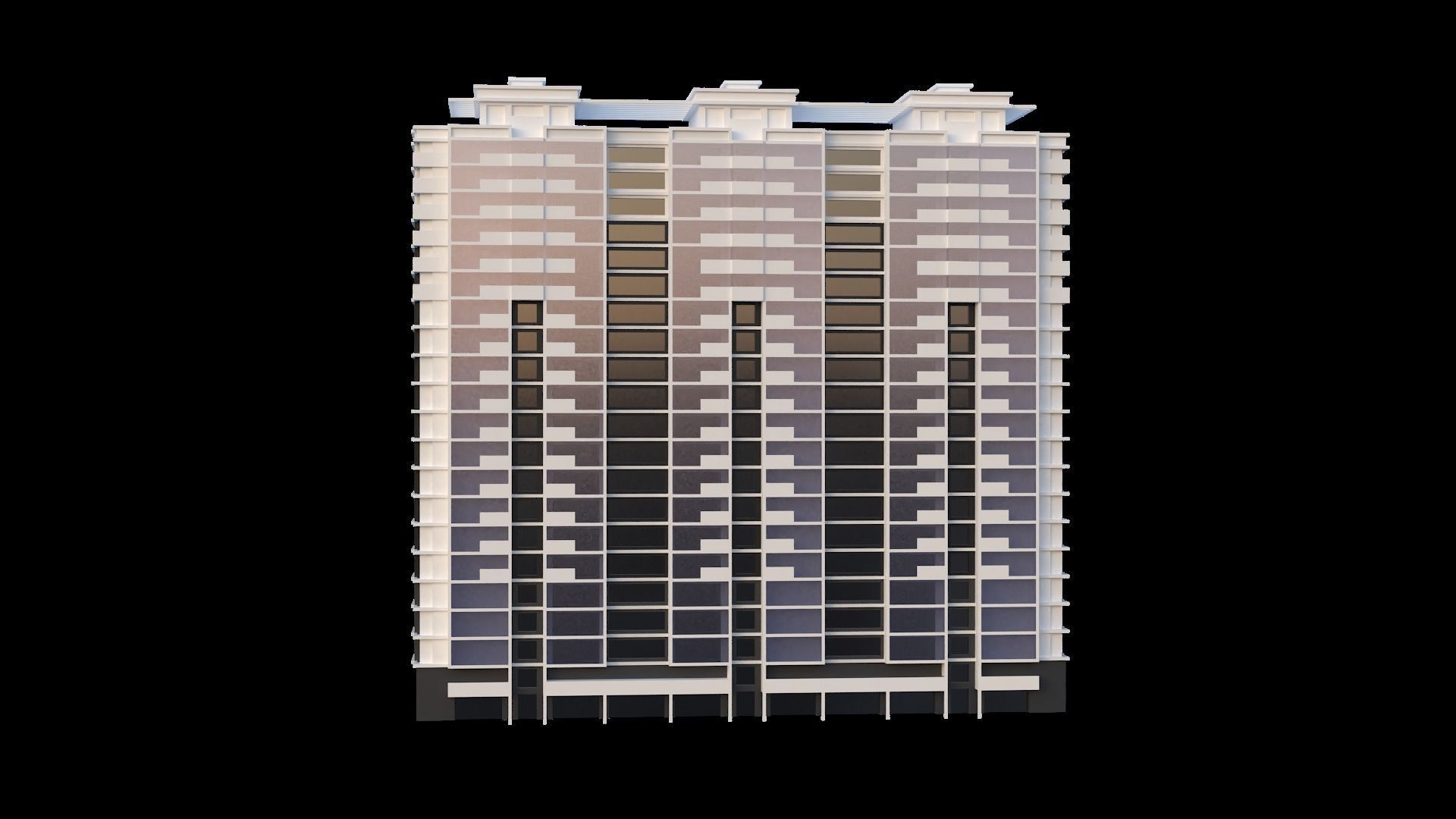 Set of Low Poly Buildings Free low-poly 3D model_28