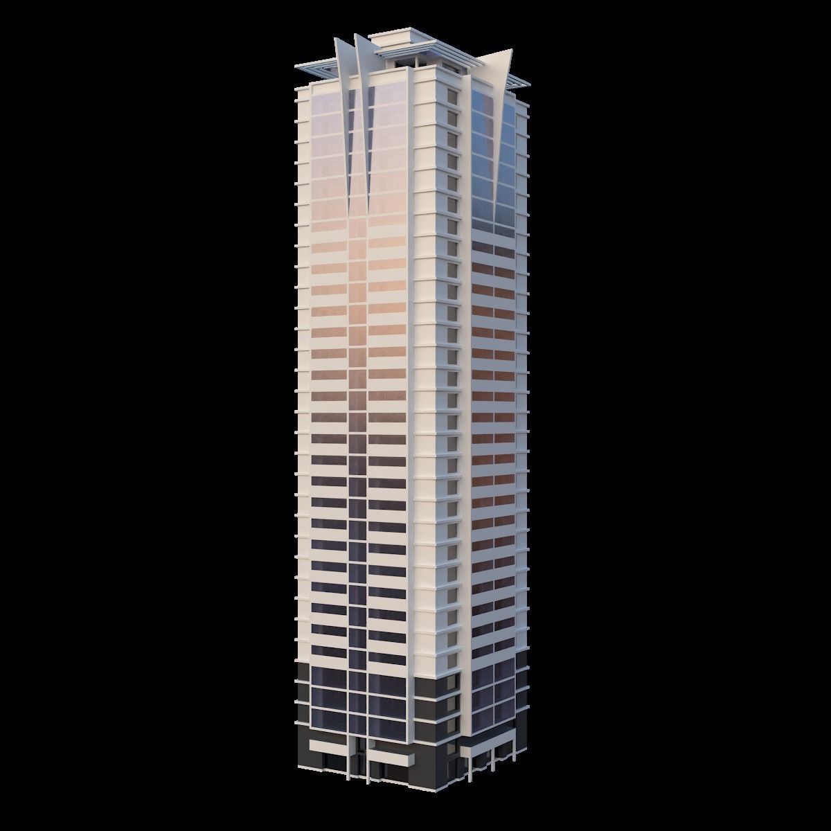 Set of Low Poly Buildings Free low-poly 3D model_10