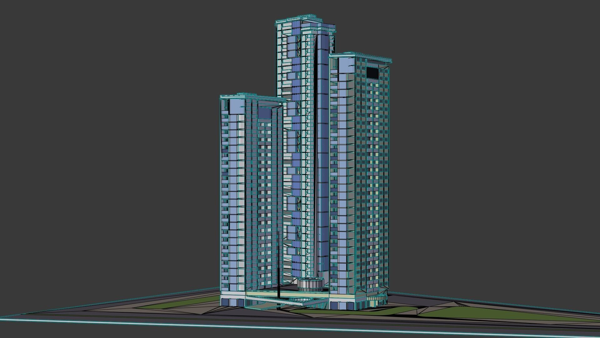Set of Low Poly Buildings Free low-poly 3D model_15