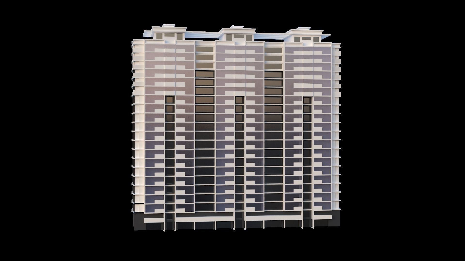 Set of Low Poly Buildings Free low-poly 3D model_27