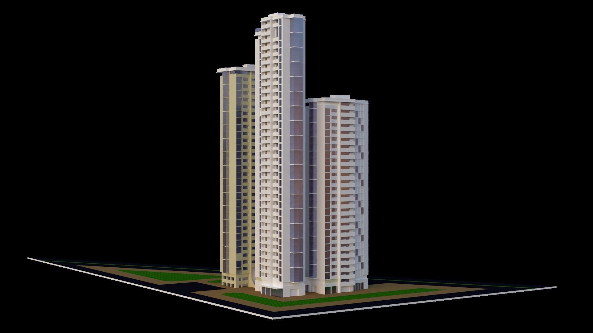 Set of Low Poly Buildings Free low-poly 3D model_62