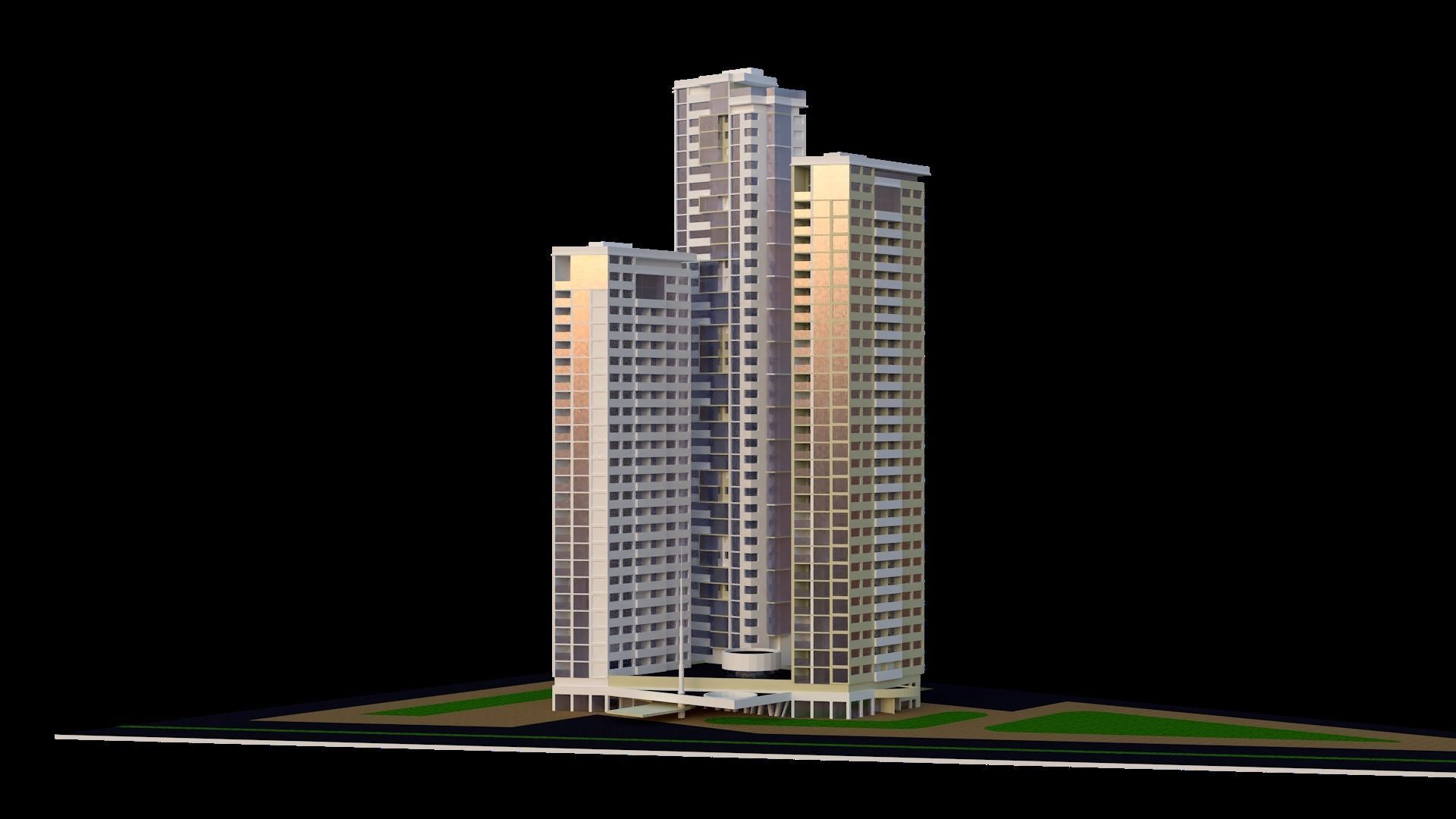 Set of Low Poly Buildings Free low-poly 3D model_63