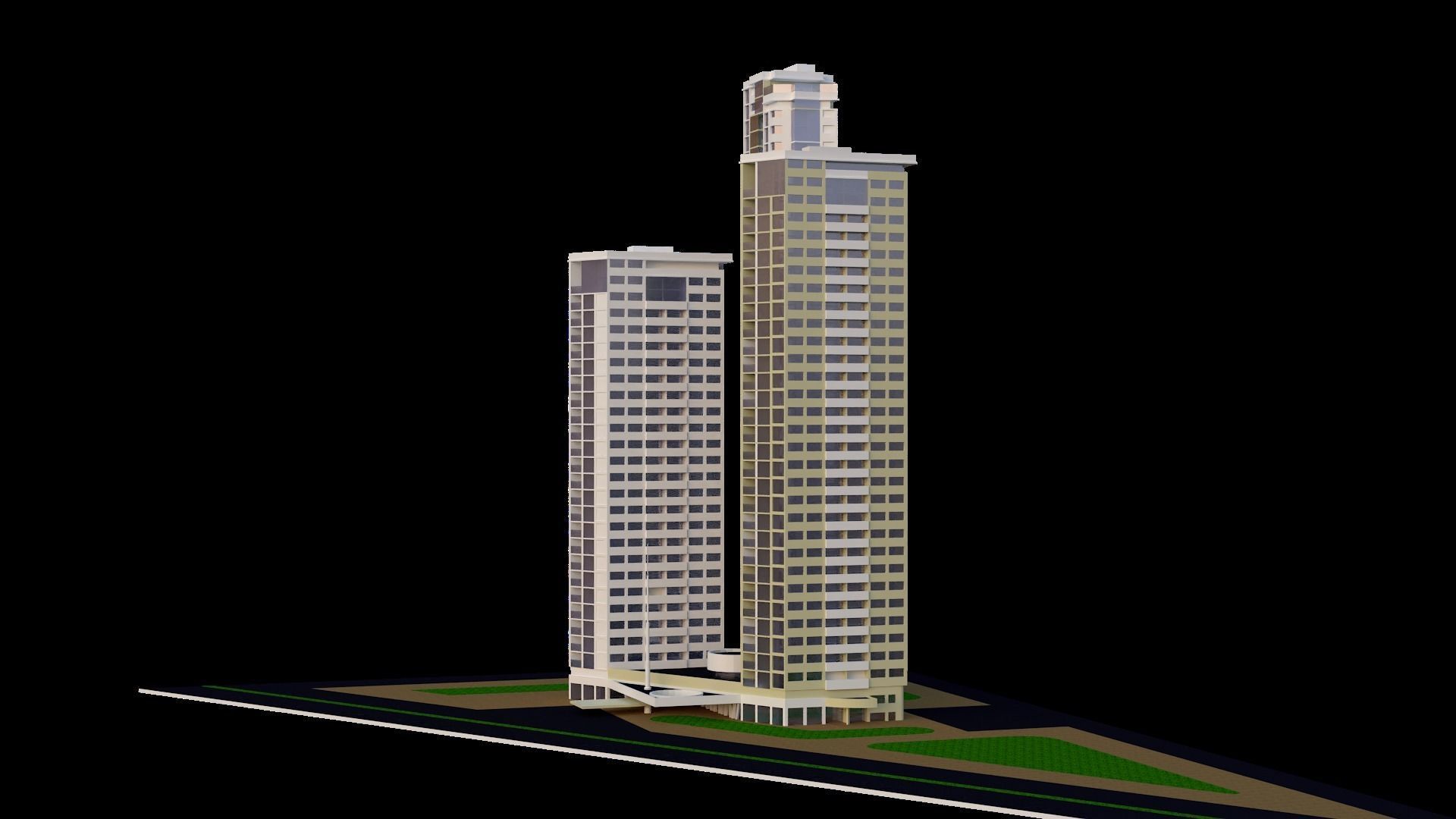 Set of Low Poly Buildings Free low-poly 3D model_59