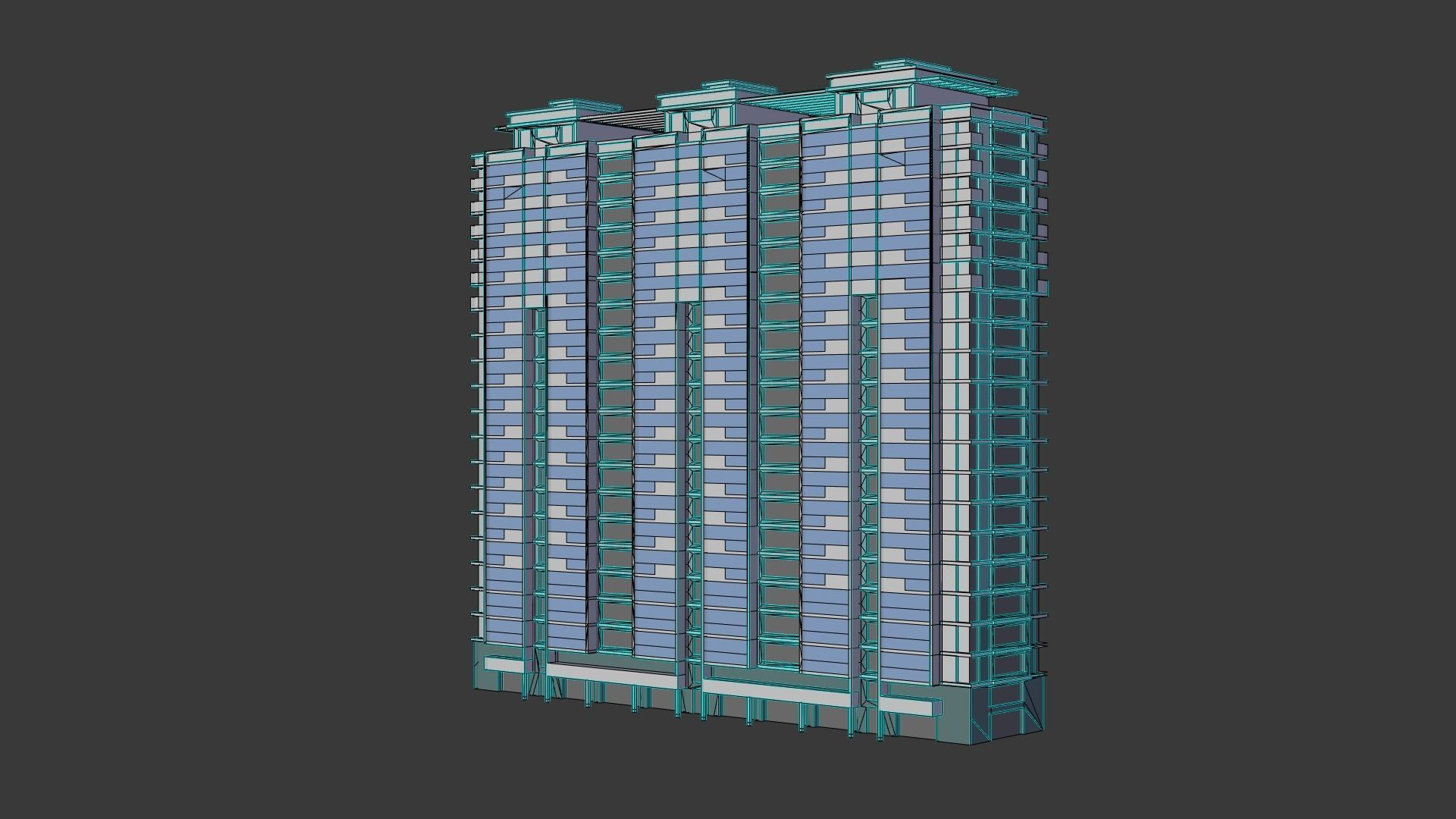 Set of Low Poly Buildings Free low-poly 3D model_14