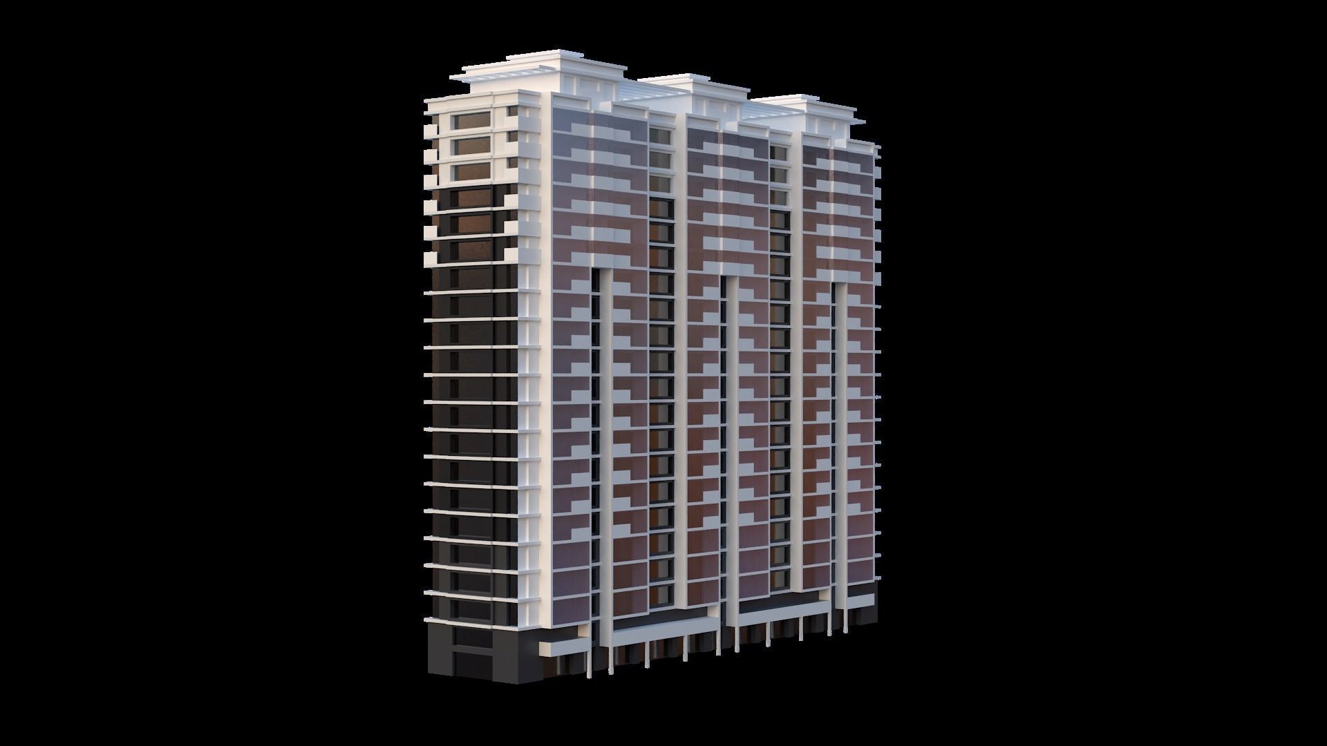 Set of Low Poly Buildings Free low-poly 3D model_24