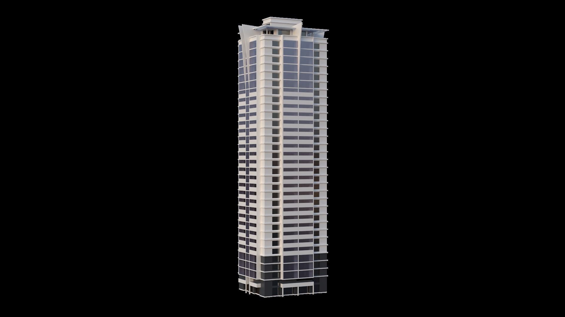 Set of Low Poly Buildings Free low-poly 3D model_34