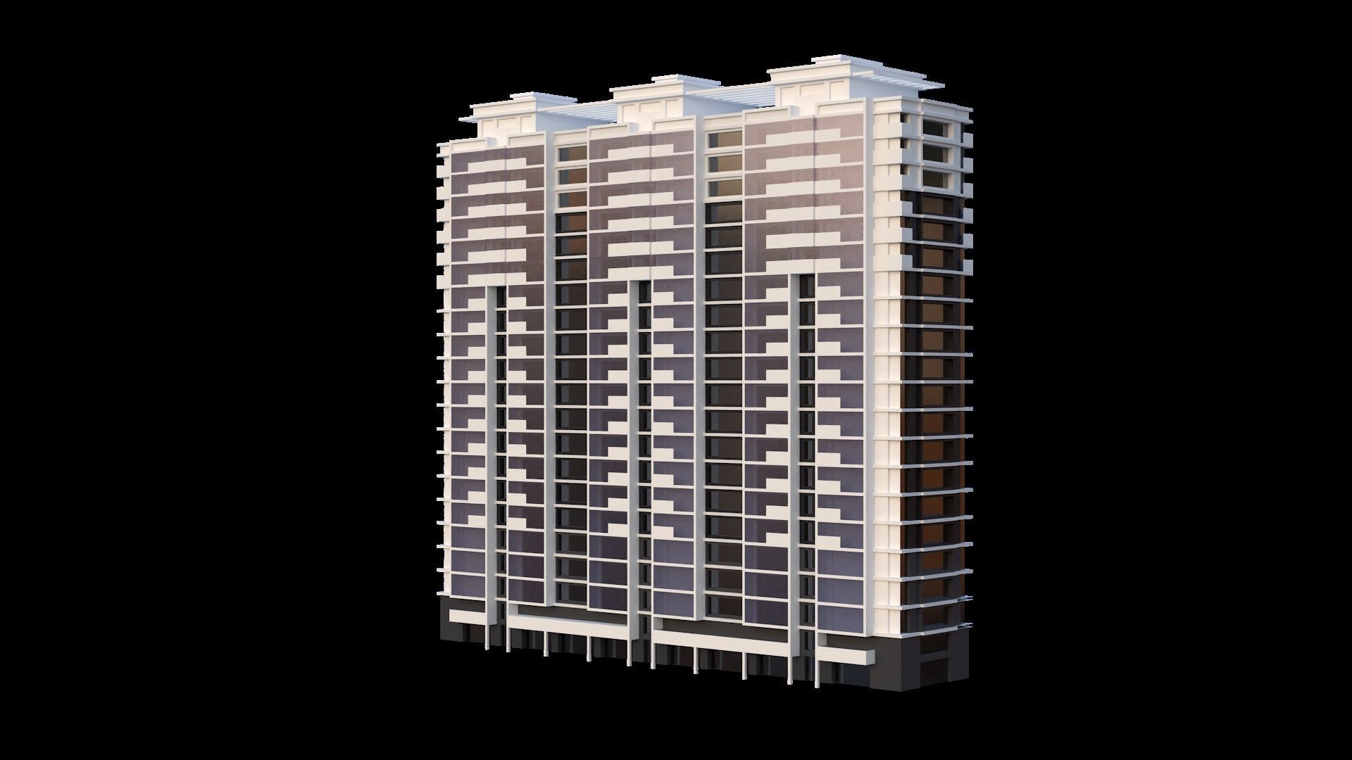 Set of Low Poly Buildings Free low-poly 3D model_23