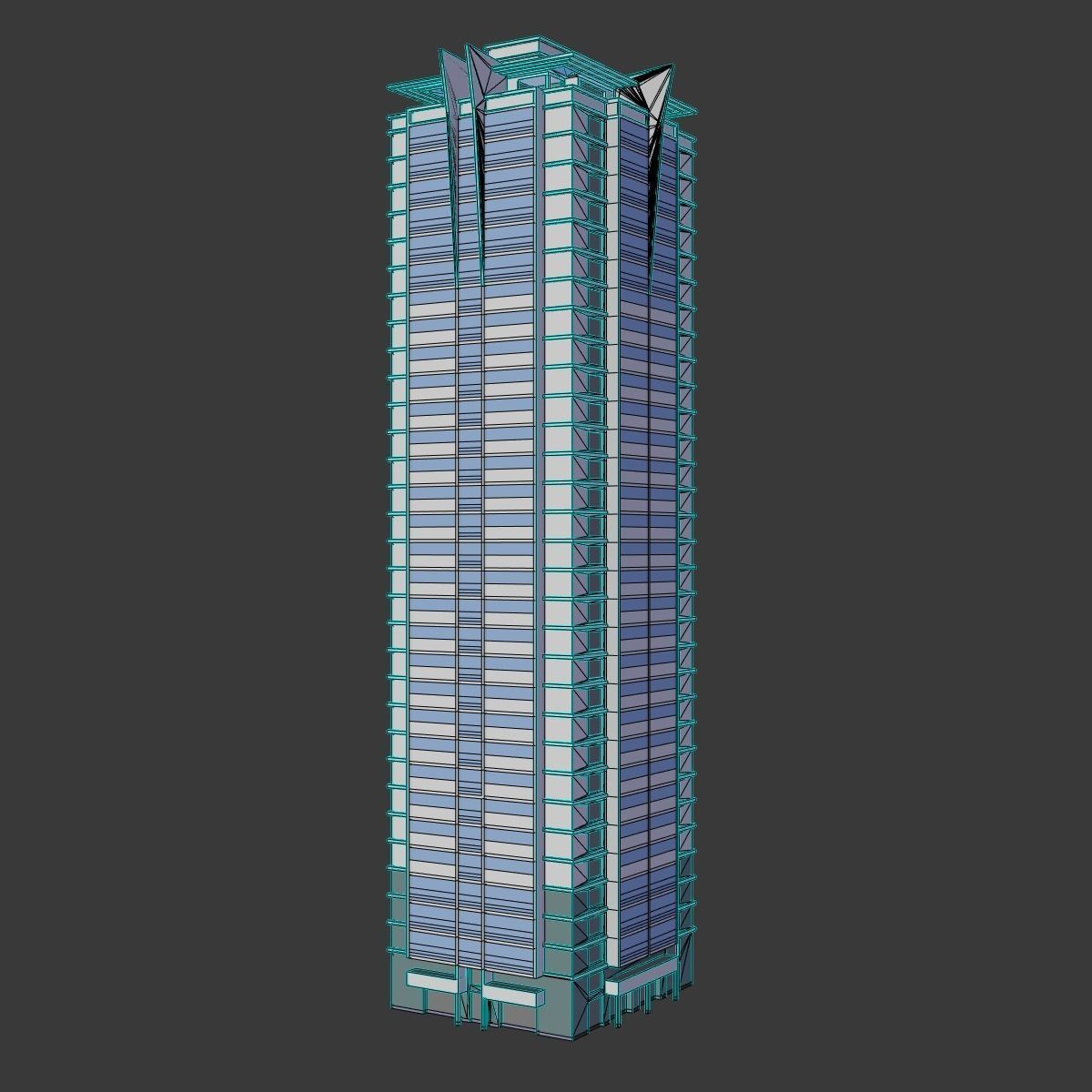 Set of Low Poly Buildings Free low-poly 3D model_19