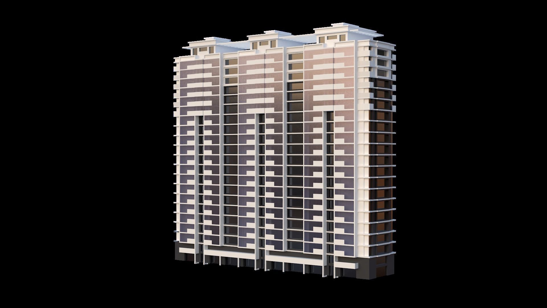 Set of Low Poly Buildings Free low-poly 3D model_26