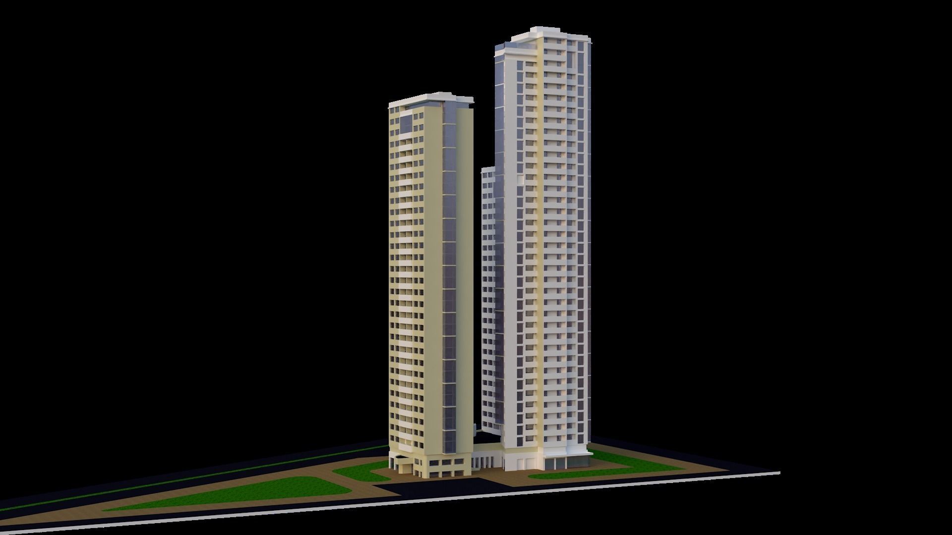 Set of Low Poly Buildings Free low-poly 3D model_61