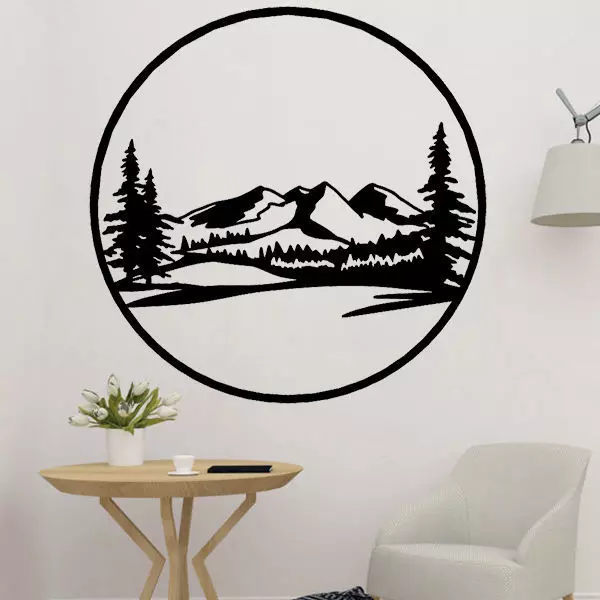 Northern Mountain Forest Wall Panel 3D print model_0