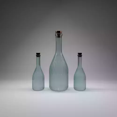 Bottle three bottles Free low-poly 3D model