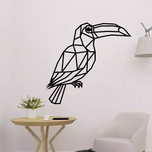 Toucan Bird Polygonal 2D Decor