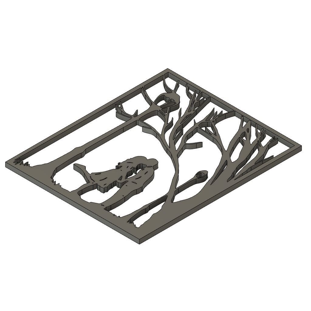 Love in The Park 2D Wall Design 3D print model_1