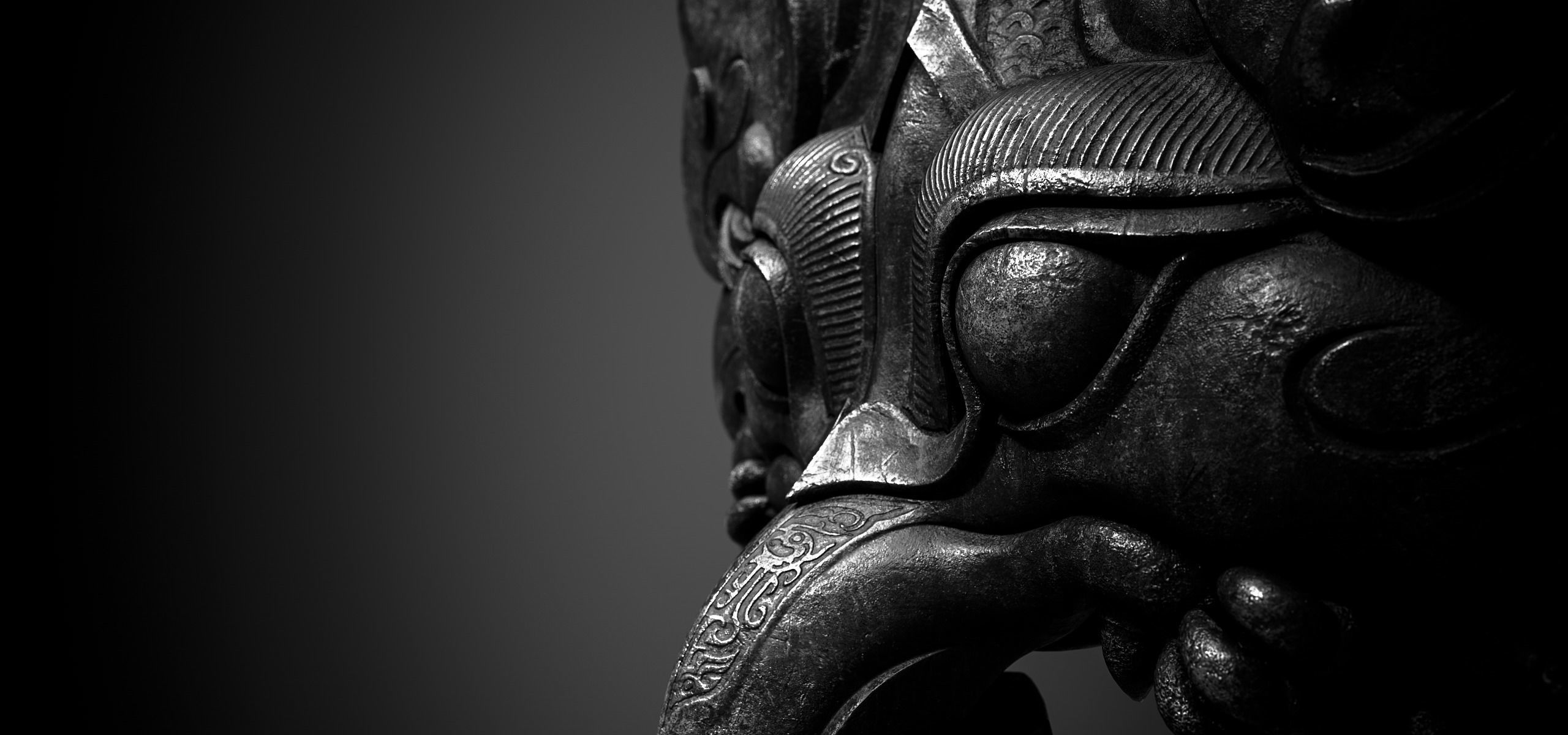 Ancient Chinese Bronze mythical beast Door Knocker PBR Material  3D model_14