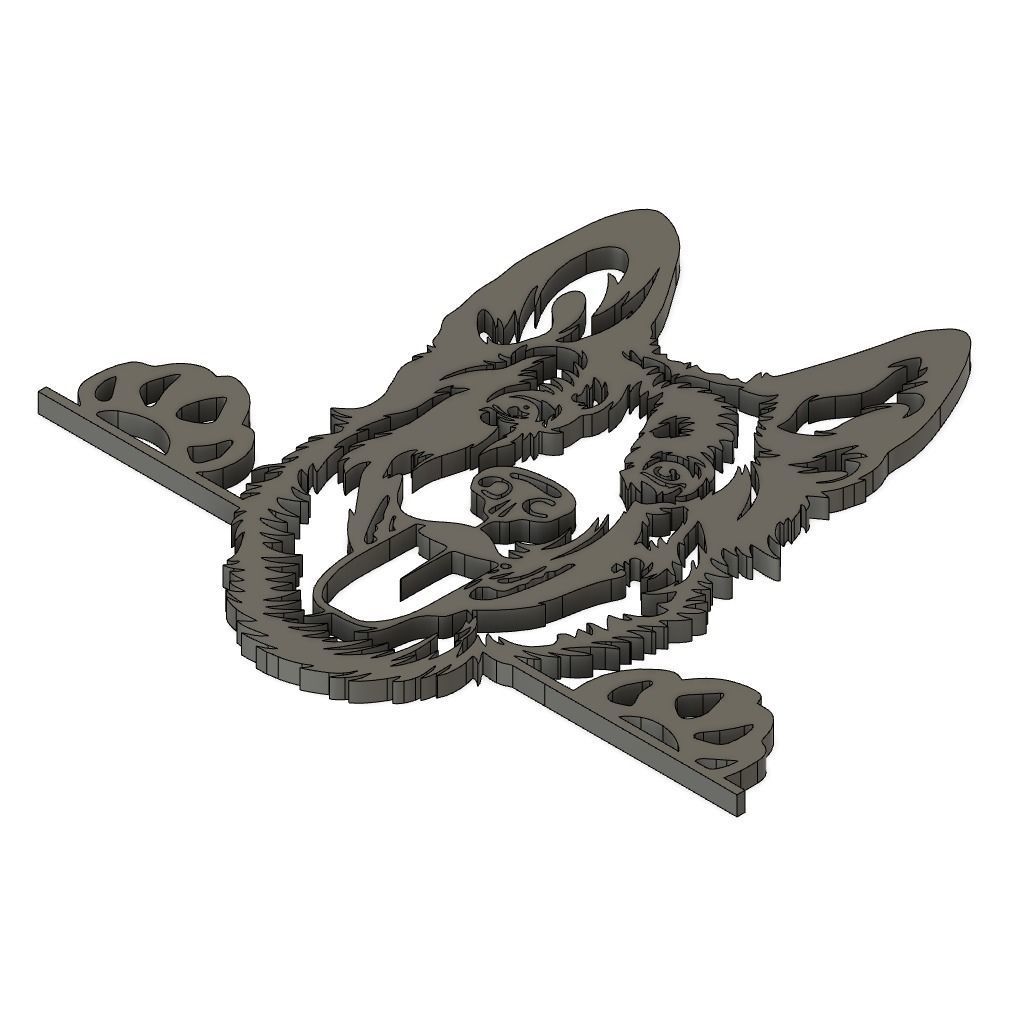 German Dog 2D Wall Decoration 3D print model_1