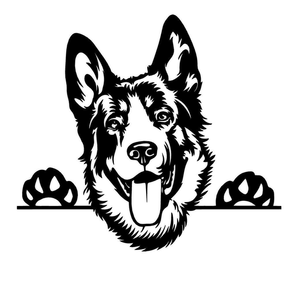 German Dog 2D Wall Decoration 3D print model_2