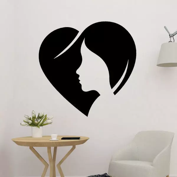 Girl With Hearth 2D art 3D print model_0