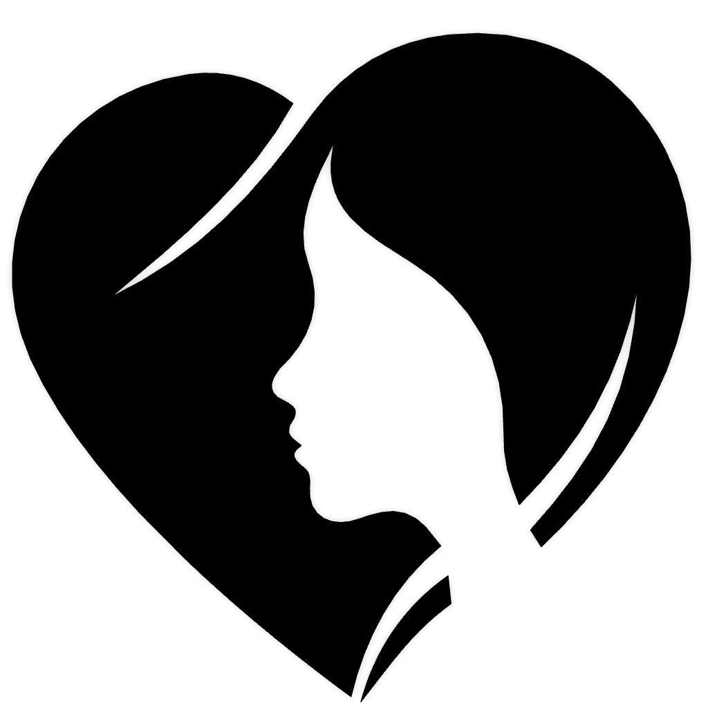 Girl With Hearth 2D art 3D print model_2