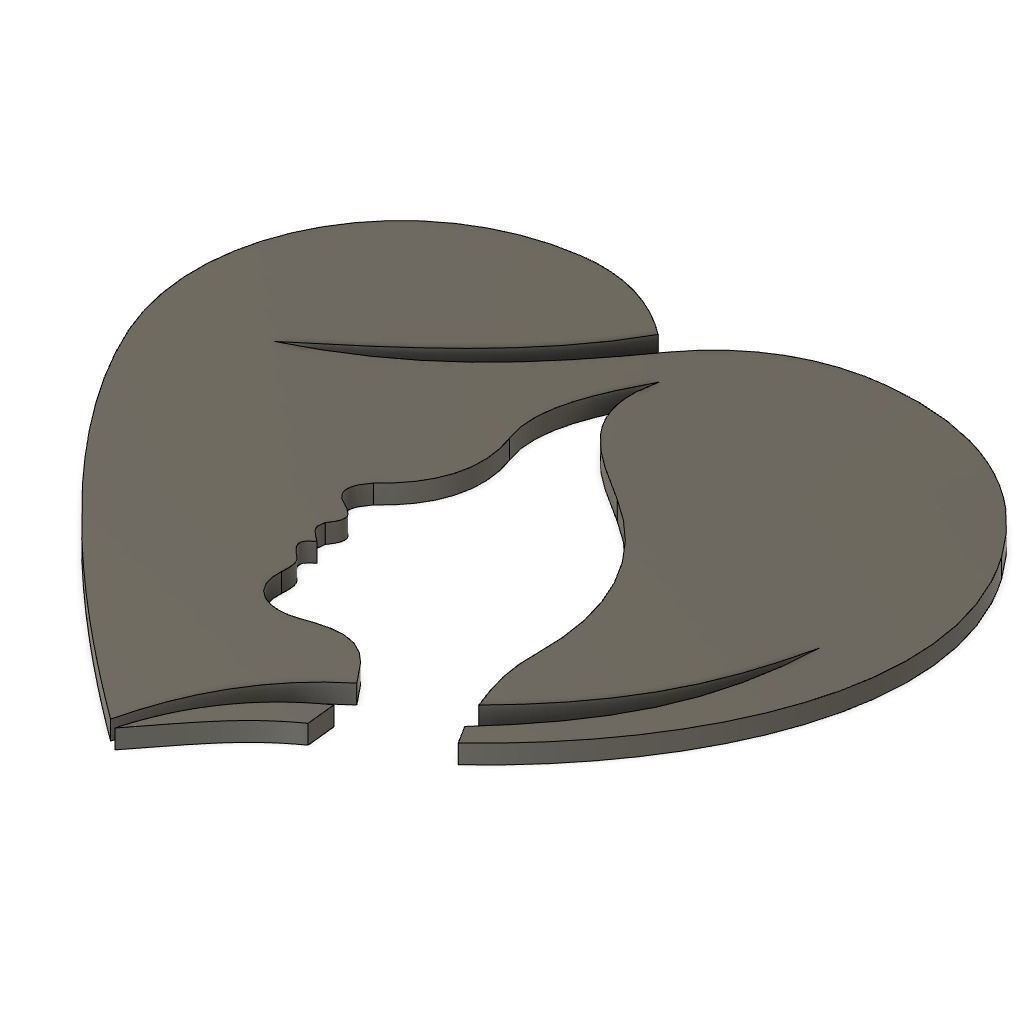 Girl With Hearth 2D art 3D print model_1