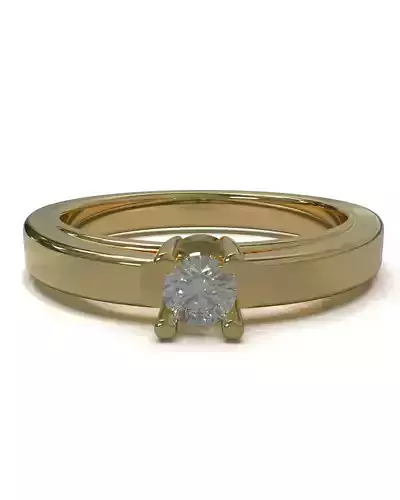 Solitaire engagement ring 3mm gem 3D print model