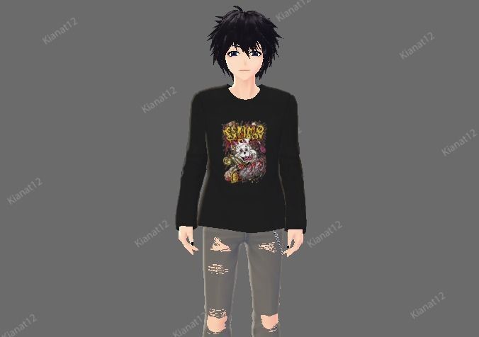 3d anime style Male Avatar for VRchat and Vtubing Low-poly 3D model_6