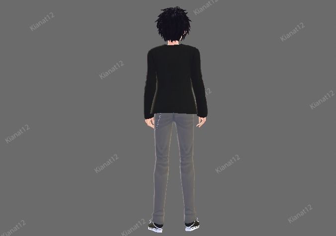 3d anime style Male Avatar for VRchat and Vtubing Low-poly 3D model_36