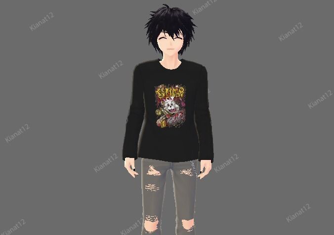 3d anime style Male Avatar for VRchat and Vtubing Low-poly 3D model_12