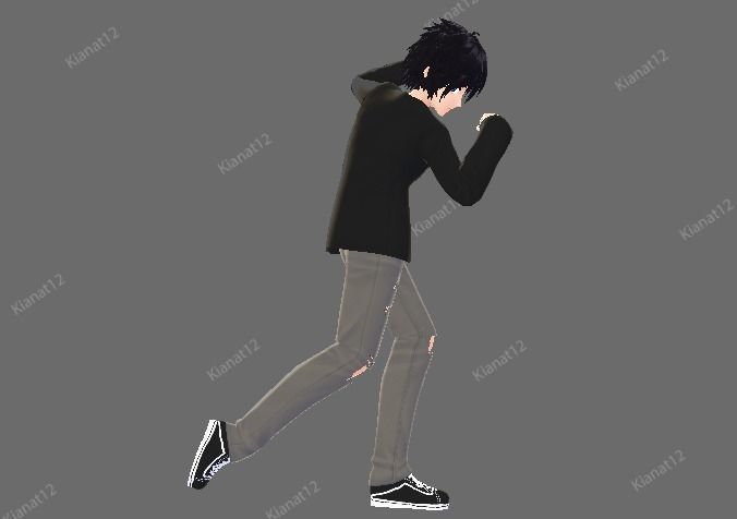 3d anime style Male Avatar for VRchat and Vtubing Low-poly 3D model_5