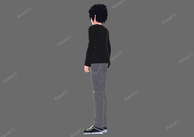 3d anime style Male Avatar for VRchat and Vtubing Low-poly 3D model_38