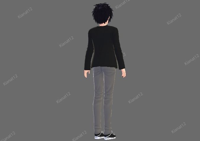 3d anime style Male Avatar for VRchat and Vtubing Low-poly 3D model_8