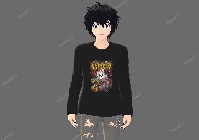 3d anime style Male Avatar for VRchat and Vtubing Low-poly 3D model_21